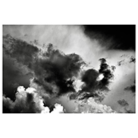 Black and white photo of clouds. Photo taken by Austin Metzger
